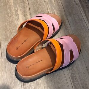 Call It Spring Vibrant Pink and Orange Sandals